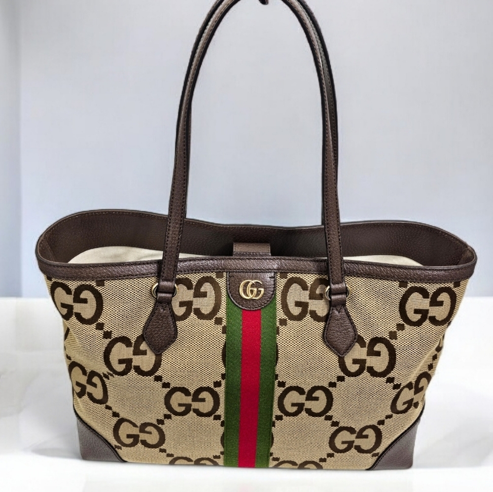 ✨️Authentic Gucci Medium Jumbo GG Tote Shoulder Bag - Picture 9 of 16
